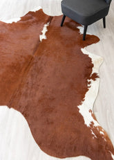 Hereford Brown And White Cowhide Rug (Size: 230 x 200 CM)